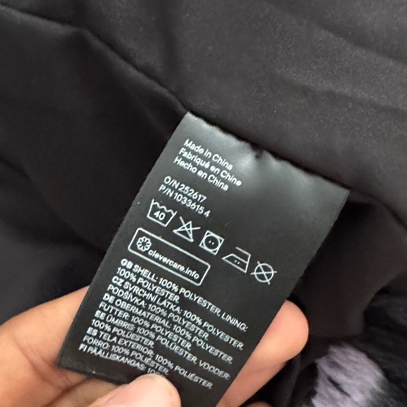 SMILEY x H&M Smiley Face Patterned jacket w Hoodie black and lilac size small - Picture 6 of 6